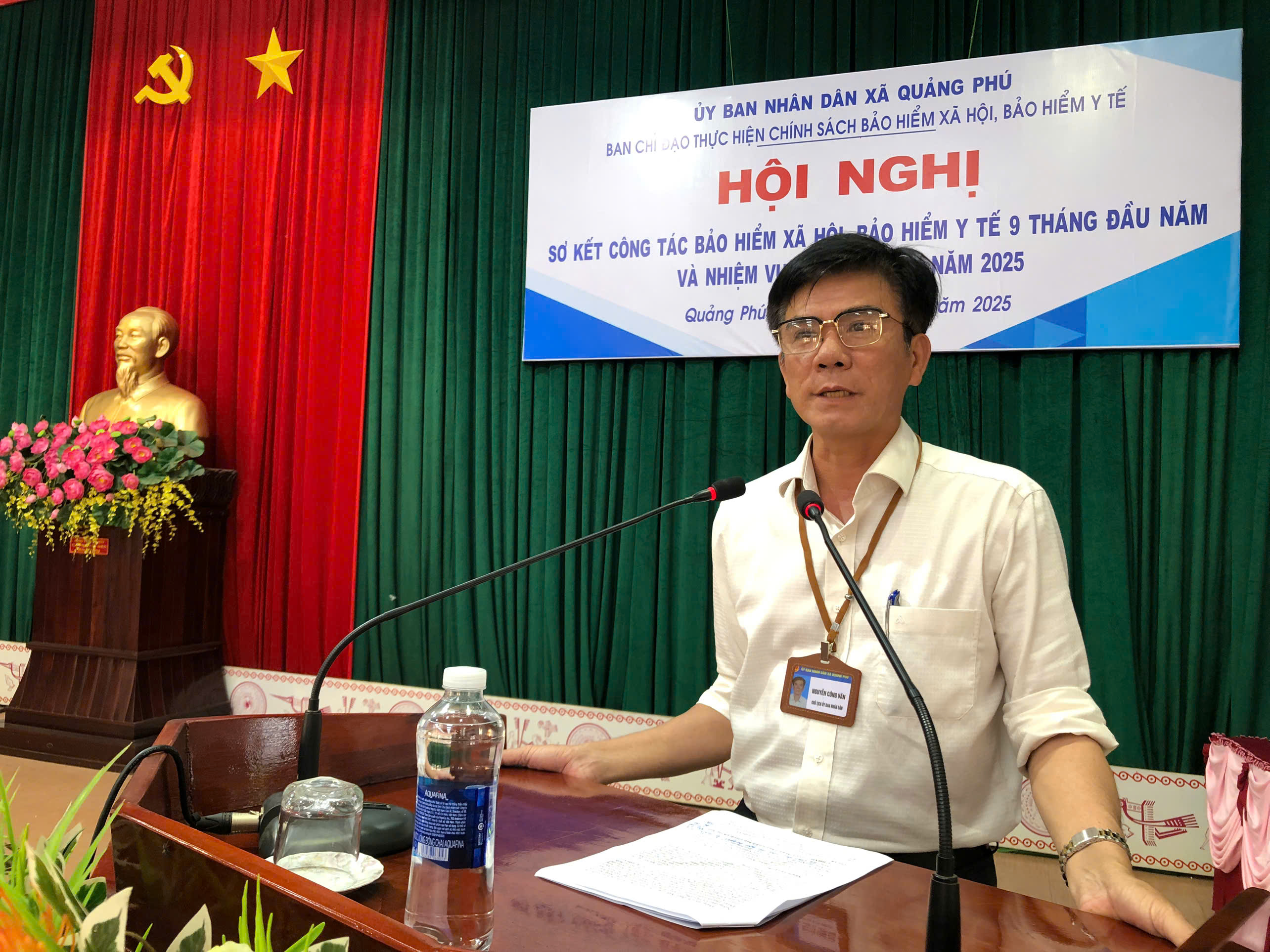 Ban chỉ đạo thực hiện chính sách BHXH, BHYT xã Quảng Phú sơ kết 09 tháng đầu năm, triển khai nhiệm vụ 3 tháng cuối năm 2025